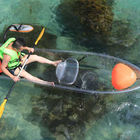 Canoa resistente a los choques del plástico transparente, bote de remos de la parte inferior plana de 3,25 de x 0,8 de los x 0.3m