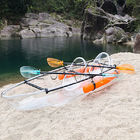 El plástico ve a través para sentarse en la canoa, navegando el kajak del policarbonato con las paletas