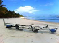 2 barcos de rowing transparentes plásticos de la pesca de la paleta de los asientos los 338*93*35cm