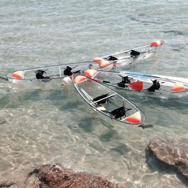 2 barcos de rowing transparentes plásticos de la pesca de la paleta de los asientos los 338*93*35cm