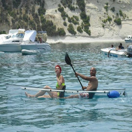 Canoa ULTRAVIOLETA impermeable del pedal de la persona de la capa 3 del kajak del plástico transparente que practica surf